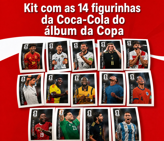 Kit com as 14 Figurinhas da Coca-Cola do Álbum